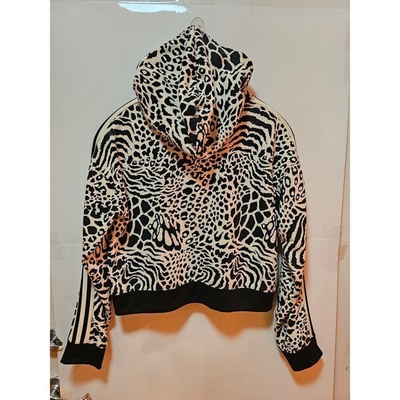 Adidas Leopard print hoodie Jacket‎ XS. Animal prints Croptop. Active. Sporty. - Picture 3 of 9